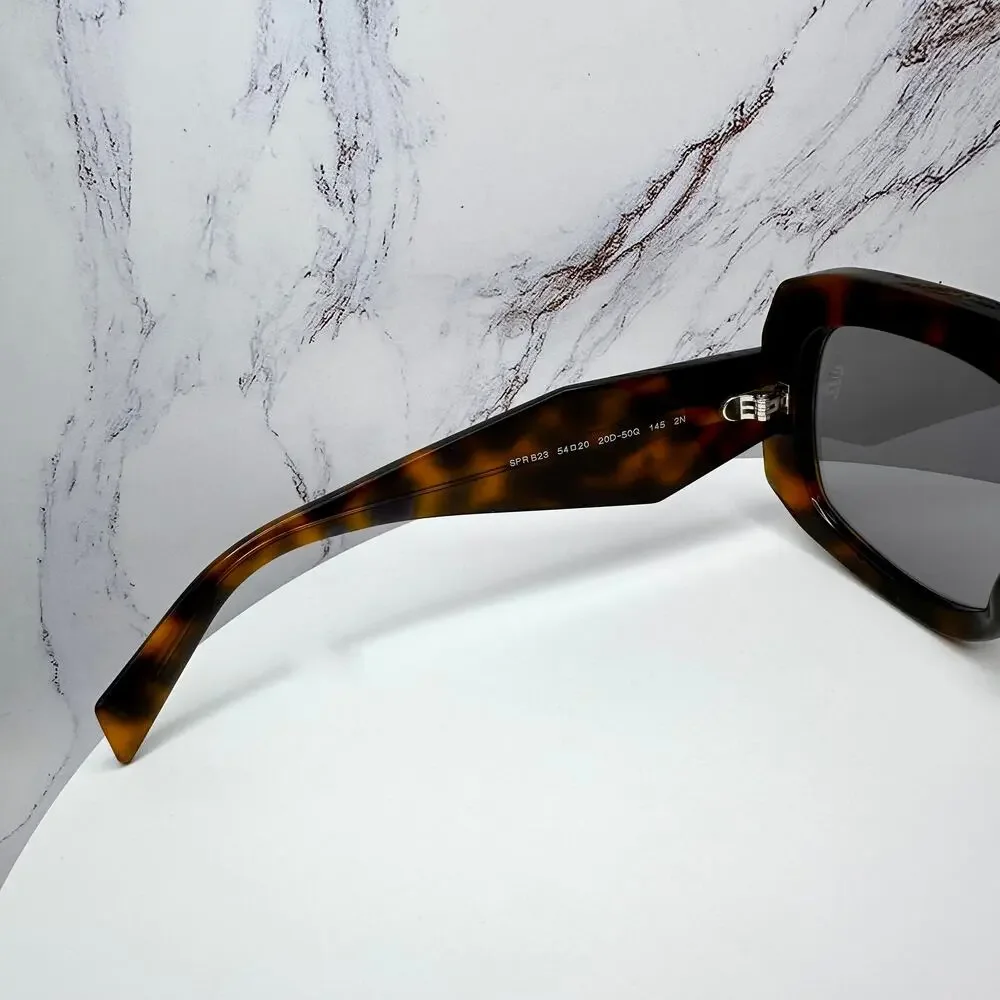 New PRADA Sunglasses Brown Juniper Tortoise Gray Lens Square